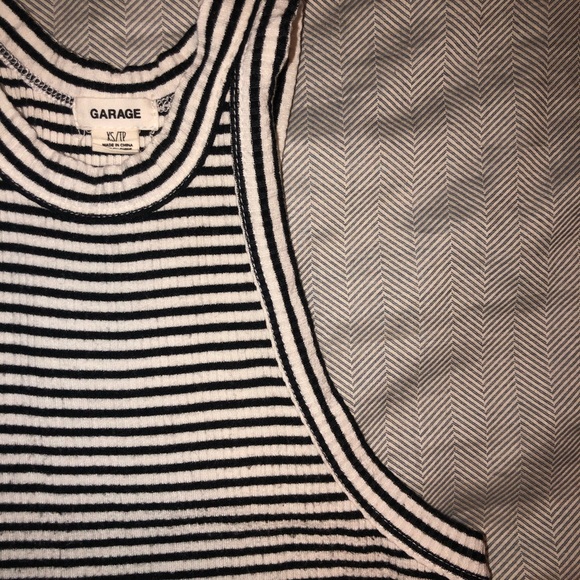 Black and White Striped Ribbed Halter Crop Top - Picture 2 of 2